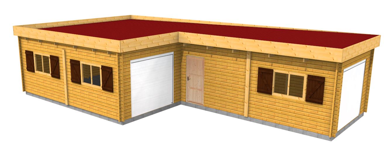 double garage toit plat 